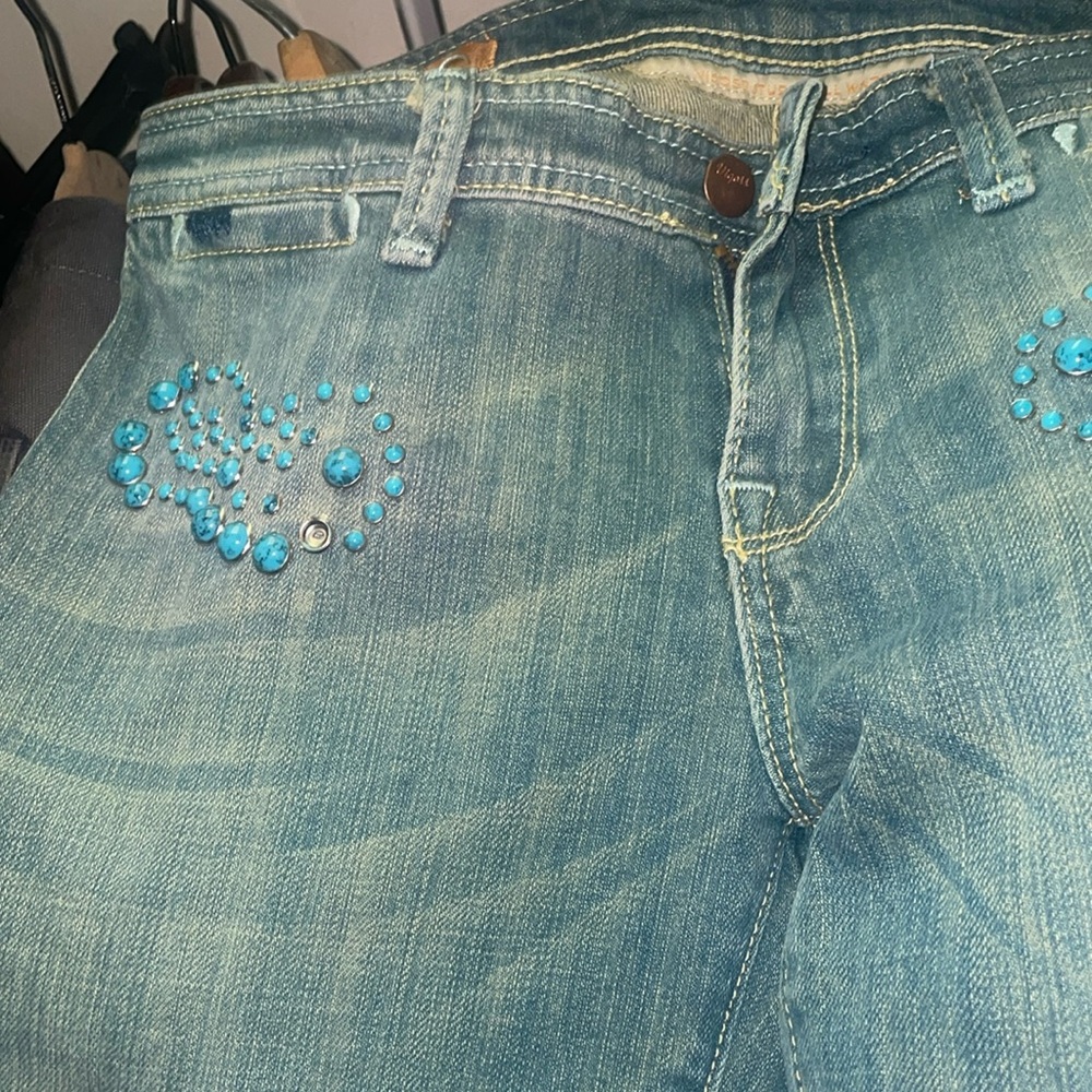 VIGOSS Studio Vintage Women’s Boot Cut with Color Beaded 70’s Jeans